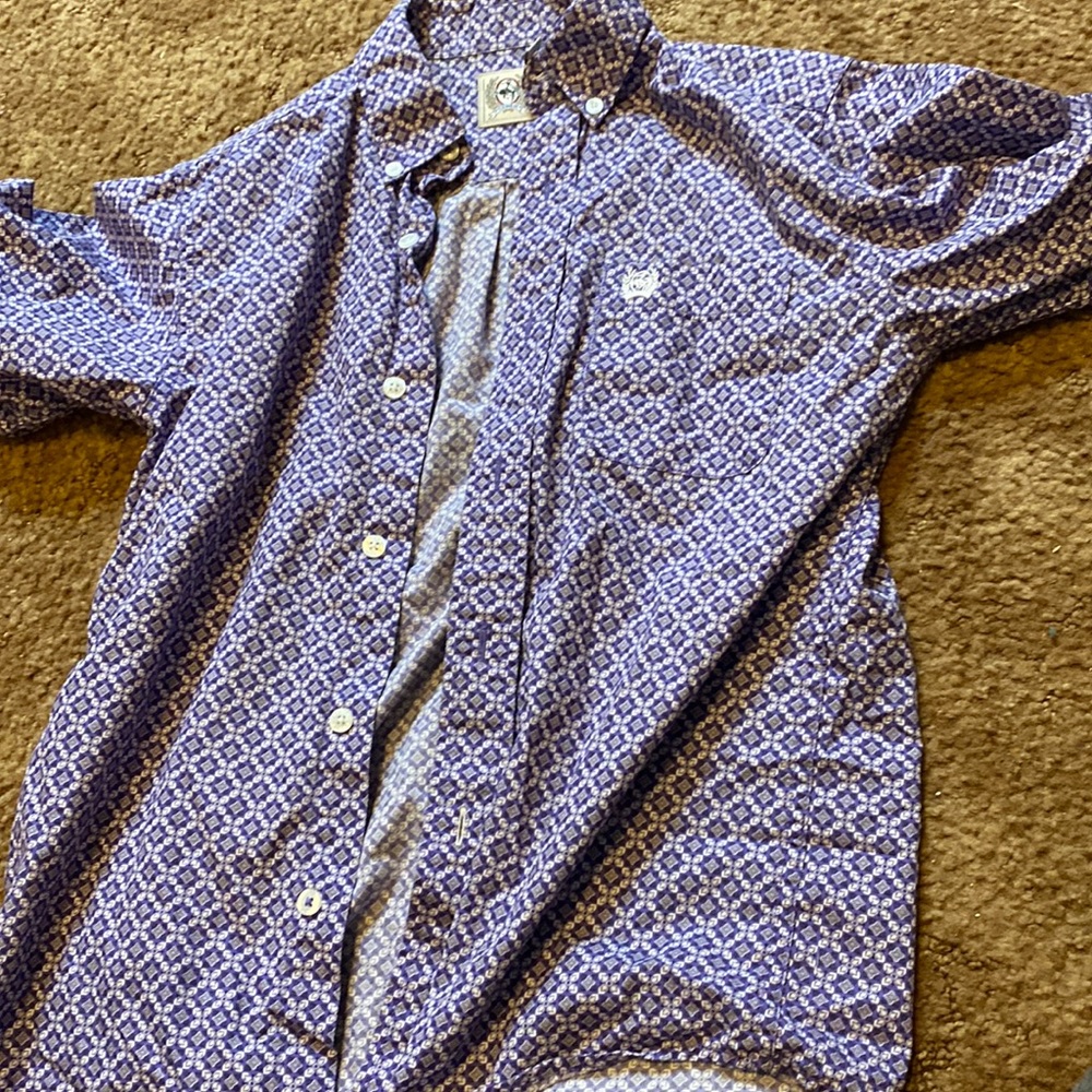 Purple Cinch Button Down Shirt